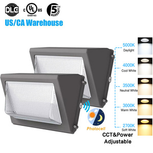 USA Stock IP65 Outdoor Waterproof Mounted Hid Wall Dusk To Dawn Motion Sensor Wall Fixture 60W 80W 100W 120W Led Wall Pack Light