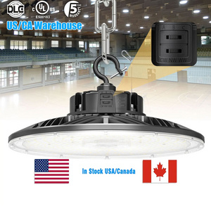 IP65 Industrial Warehouse Shop Motion Sensor 0-10V Dimmable UFO Led High Bay Light 3000K 4000K 5000K DLC UL 150W 200W 300W 400W