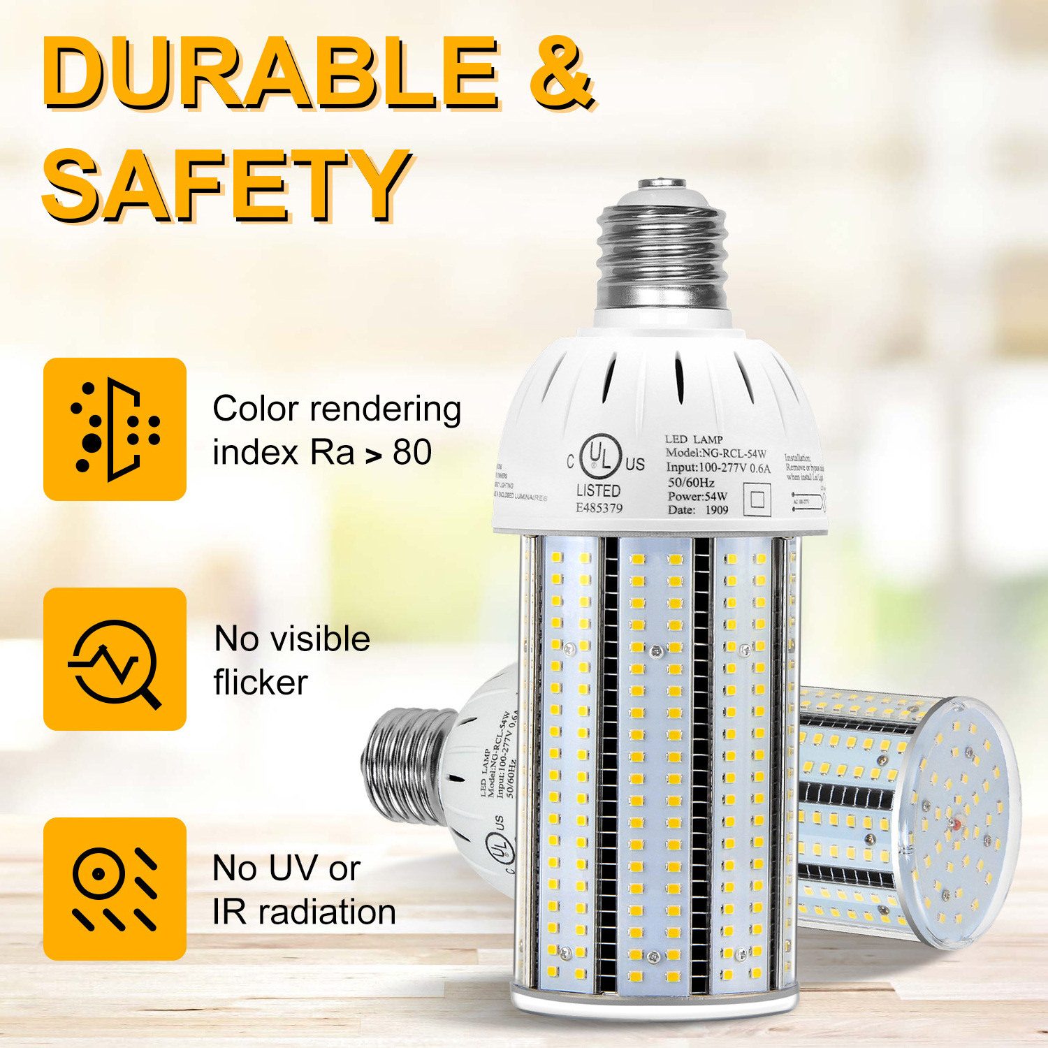 E26 E27 E39 E40 Base 36W 100W Highbay Led Bulb For Garage Warehouse Street Lighting Led Corn Bulb Light