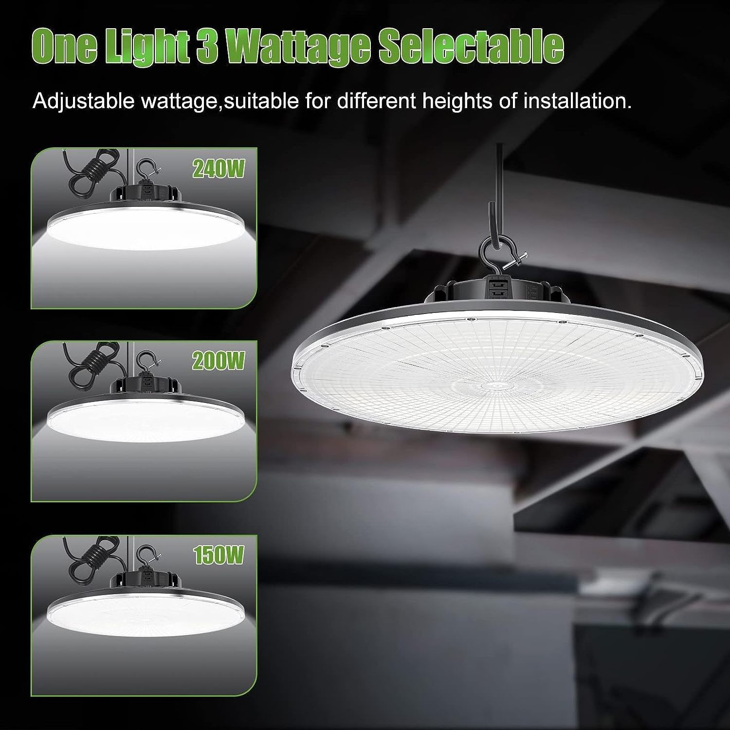 US Stock UL DLC 5 Year Warranty IP65 Industrial Warehouse Lamp 240W LED Factory Garage Shop Light