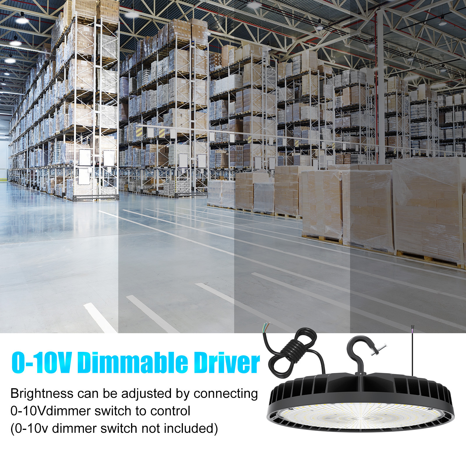 US Stock 5 Years Warranty 150W 200W 240W 300W 400W 150LM/W Warehouse Remote Sensor UFO High Bay Light LED Commercial Lighting