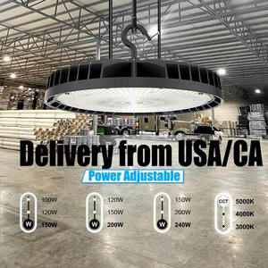 US Stock 100W 150W 200W 240W 300W 400W IP65 Commercial Industrial Lighting Warehouse Garage Workshop Factory LED High Bay Light