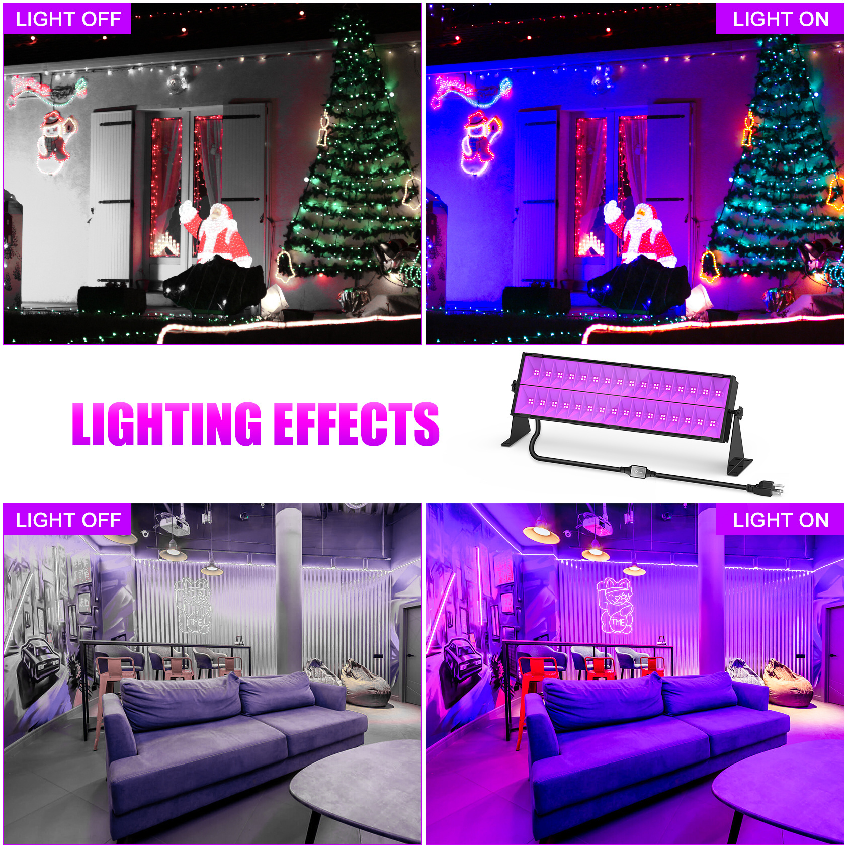 Factory Direct Led Black Wall Washer Light 80W 100W 150W 160W with Plug Switch UV Party Club Disco UV Led Blacklight Bar