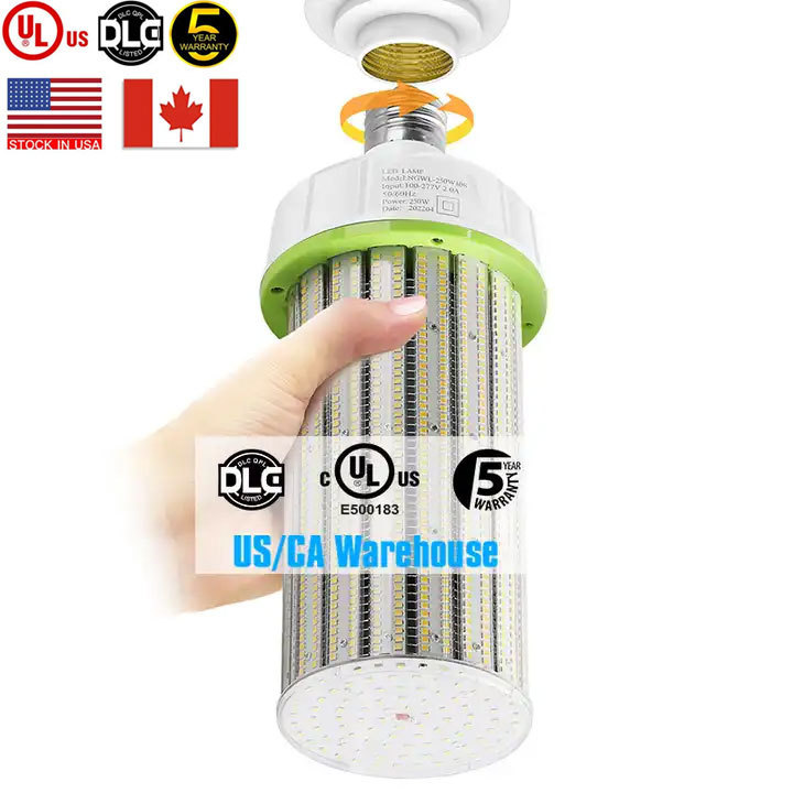 USA/Canada In Stock UL DLC 30 40 50 60 80 100 120 160 200 250 300 Watt E26 E27 E39 E40 Street Warehouse LED Corn Bulb Light