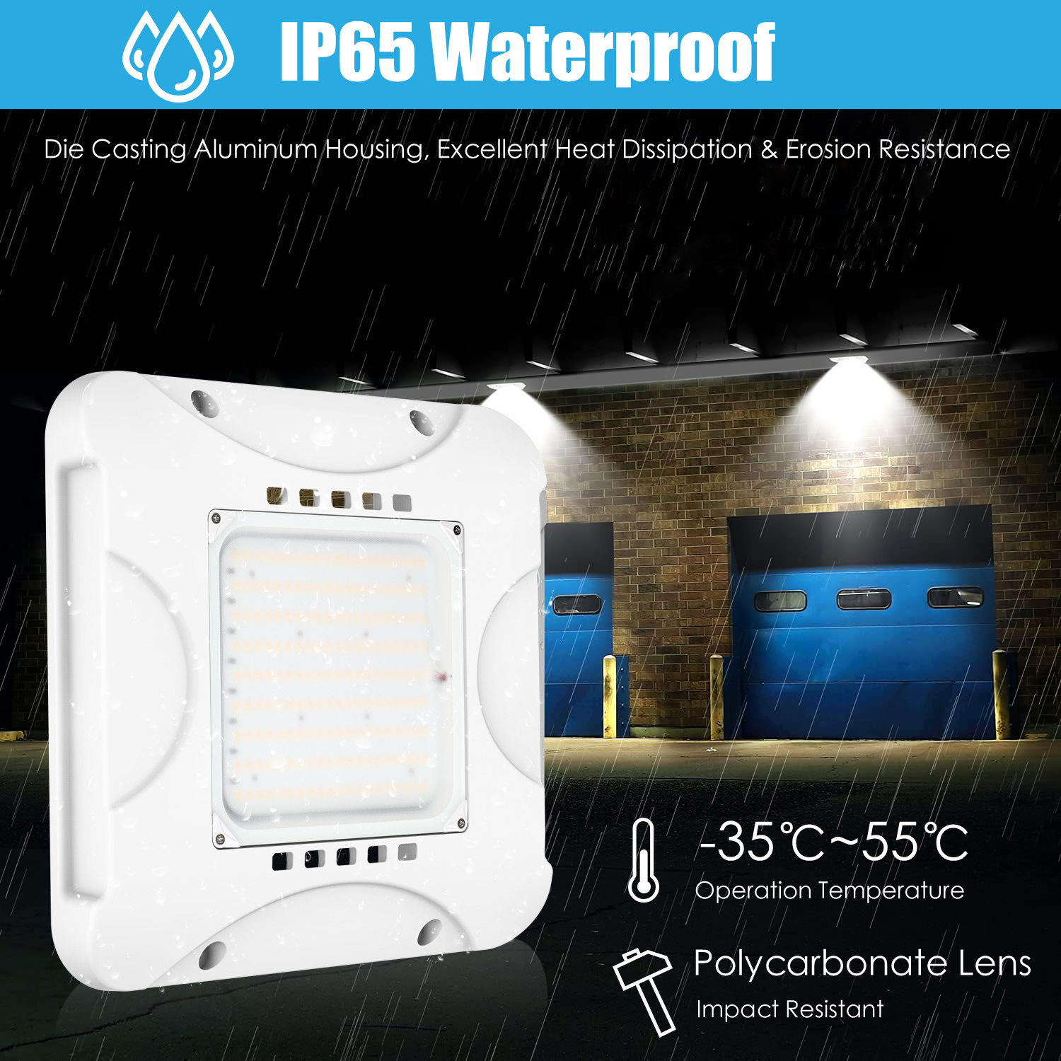 Ip65 Outdoor Ceiling Lamp Tent Illuminating Buildings Round Led Canopy Light