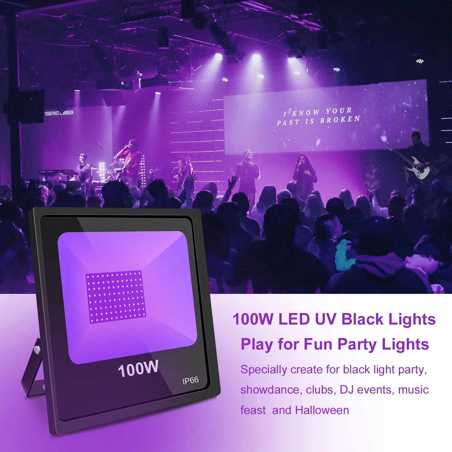 Us Stock 80w 100w 150w Blacklight Dj Party Lamp Disco Led Uv Black Light