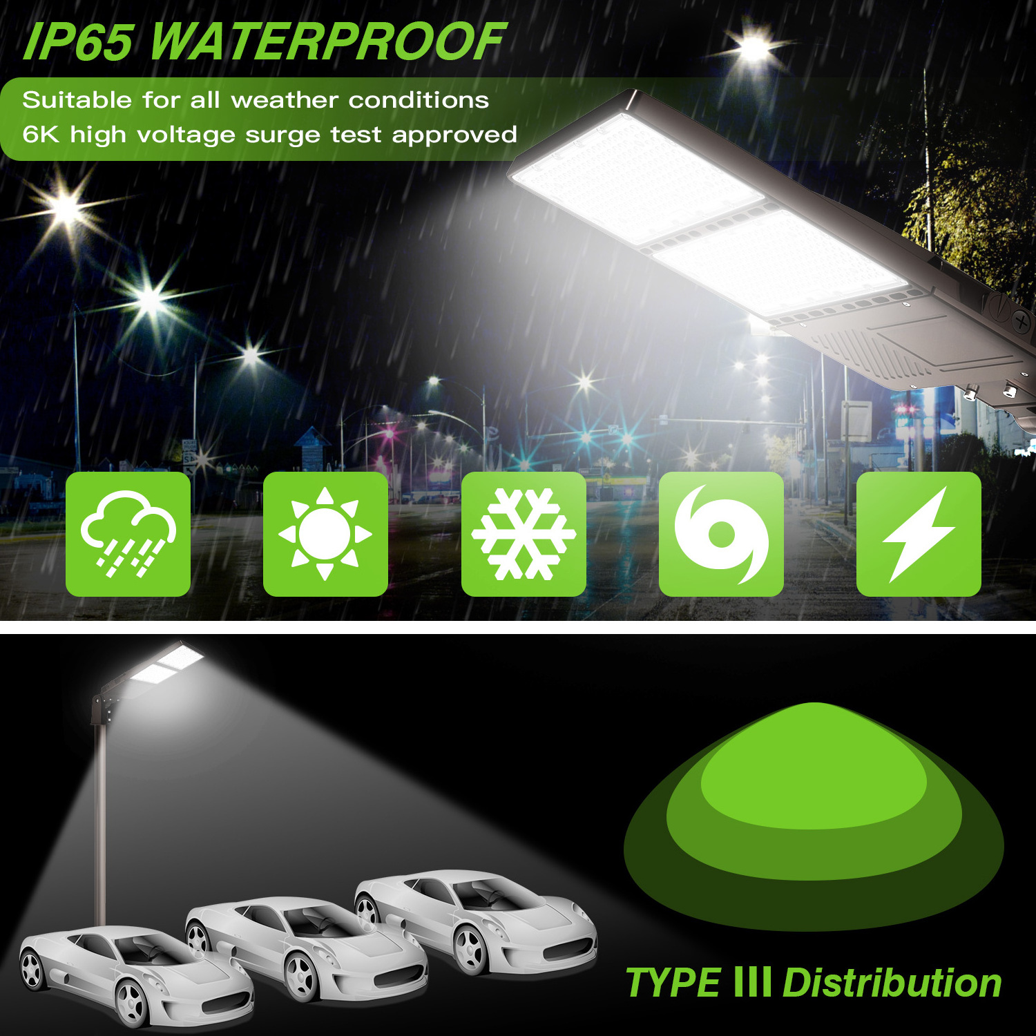 5 Years Warranty UL DLC 100W 150W 200W 240W 300W IP65 Outdoor Waterproof Area Pole Lamp LED Parking Lot Shoebox Street Light