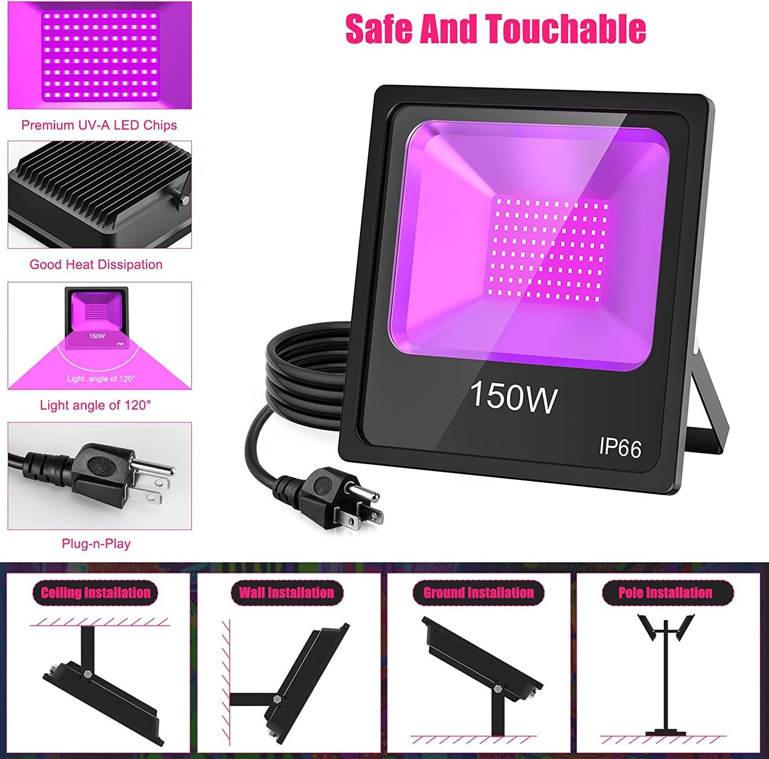 5 years warranty 80w 100w 150w disco party night club uv black light ultra violet lamp uv light led stage light