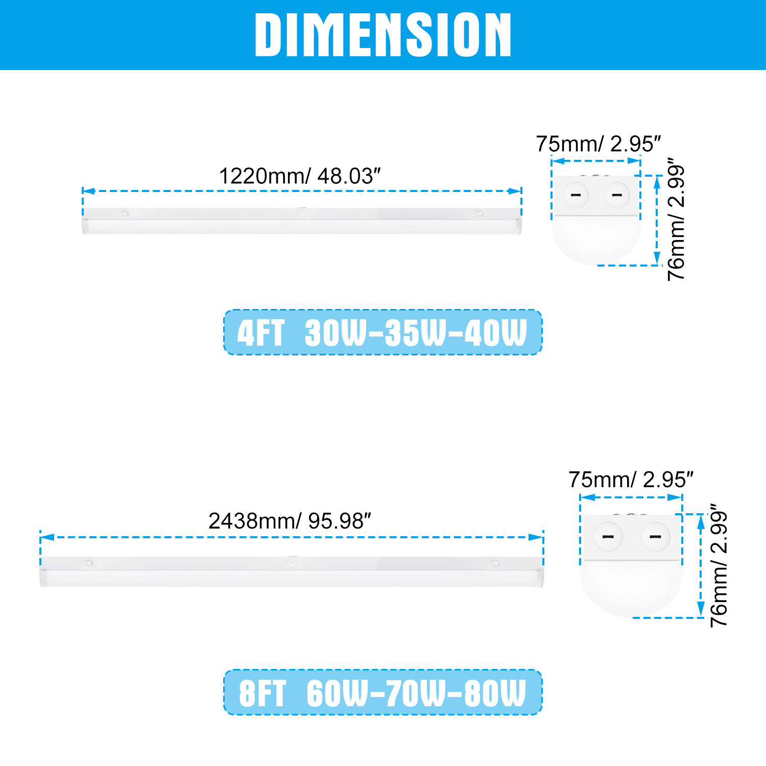 Etl Dlc5.1 4ft 30w 35w 40w 140lm/w 3500k 4000k 5000k 6500k Building Led Linear Strip Pendant Light Office Fixture Suppliers