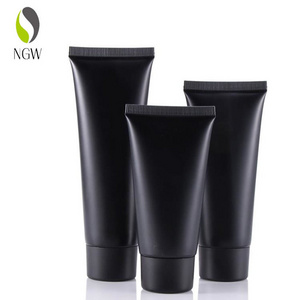 Wholesale Customized Empty Printing LOGO Squeeze Cosmetic Hand Cream Plastic soft Tube Black Packaging