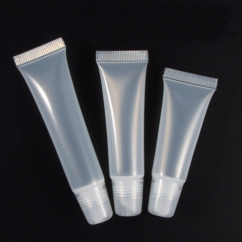 3ml5ml10ml15ml custom transparent plastic lotion tube round mascara white lipgloss liquid tube for lip balm packaging