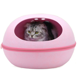 fashion egg-shaped  shape cage dog house felt cave bed for cat Indoor Felt Cat Bed