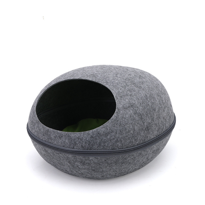 fashion egg-shaped  shape cage dog house felt cave bed for cat Indoor Felt Cat Bed