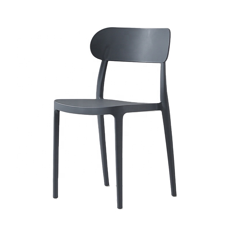 Durable stacking black polypropylene plastic outdoor dining chair