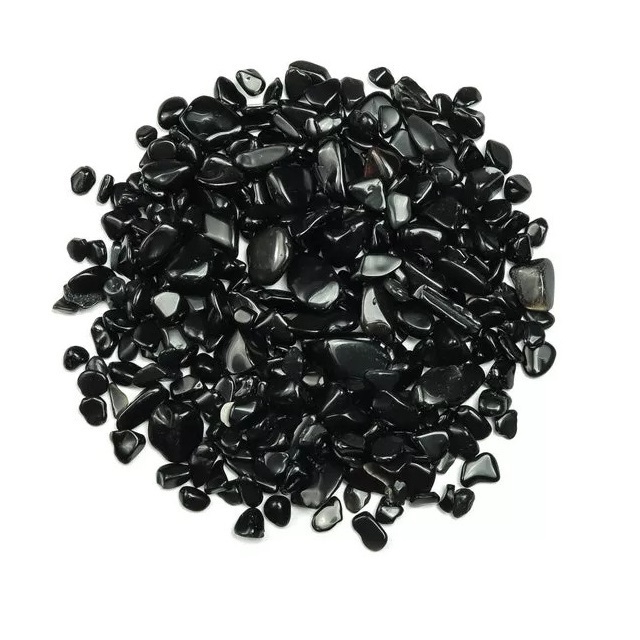 Natural Polished Black Obsidian Crystal Tumbled Stones Crystal Chips For Sale