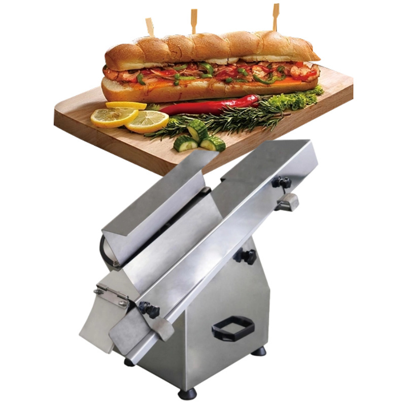 Best price horizontal burger cutting slicing hamburger bun hotdog slicer