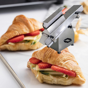 Automatic Stainless steel hotdog hamburger bread cutting machine slicer adjustable