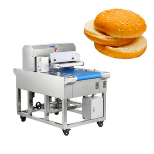 2023 most popular Horizontal bakery usage hotdog bread bun hamburger bun slicing cutting slicer machine