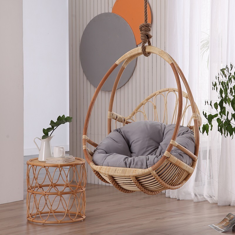 New High Quality Ecofriendly Bamboo Patio Egg Swing Chair With Stand For Adults Babies Restaurant Garden Balcony Terrace Outdoor