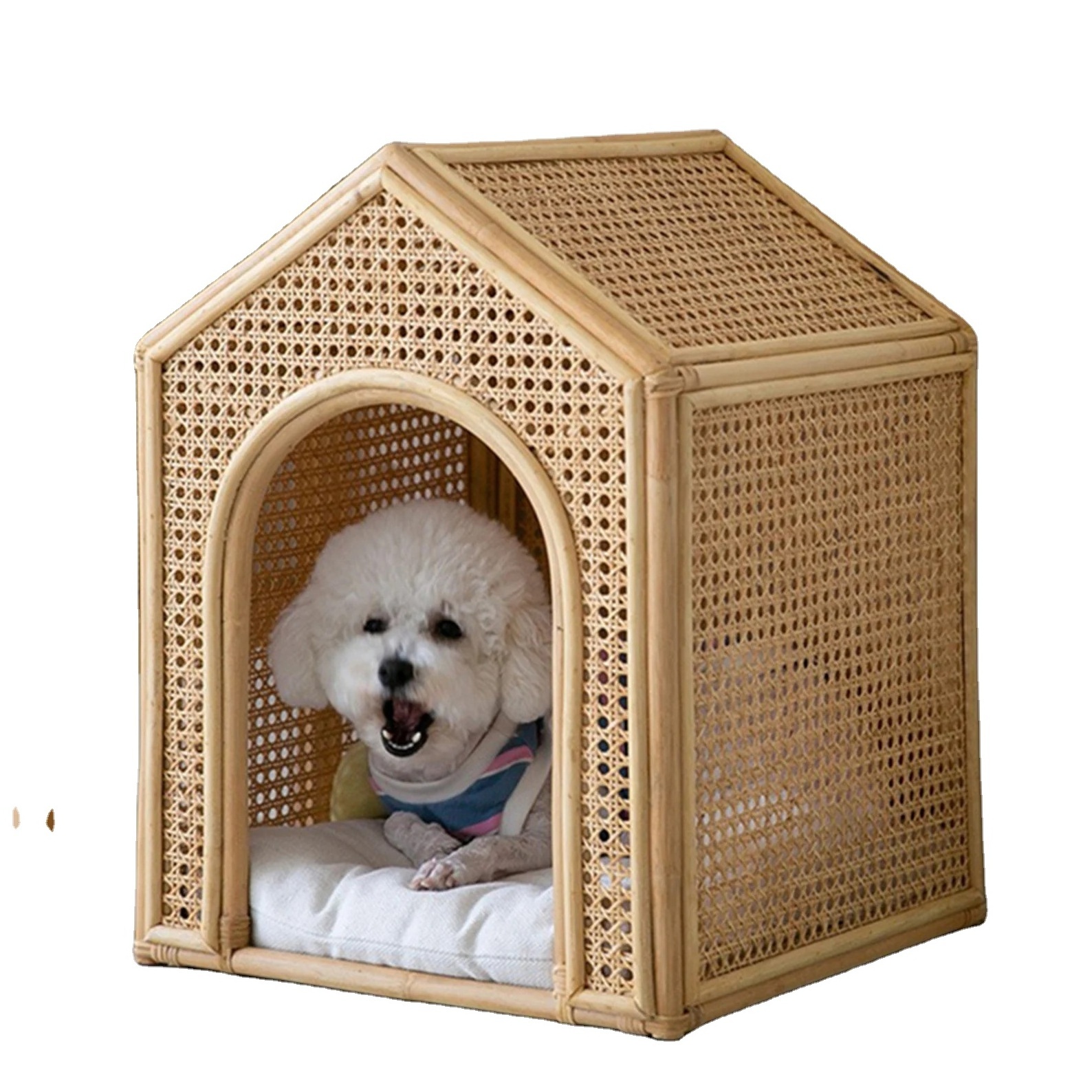 Uniperor Best Selling High Quality Natural Rattan Bed For Dog And Cat Woven Rattan Pet House Handmade In Vietnam