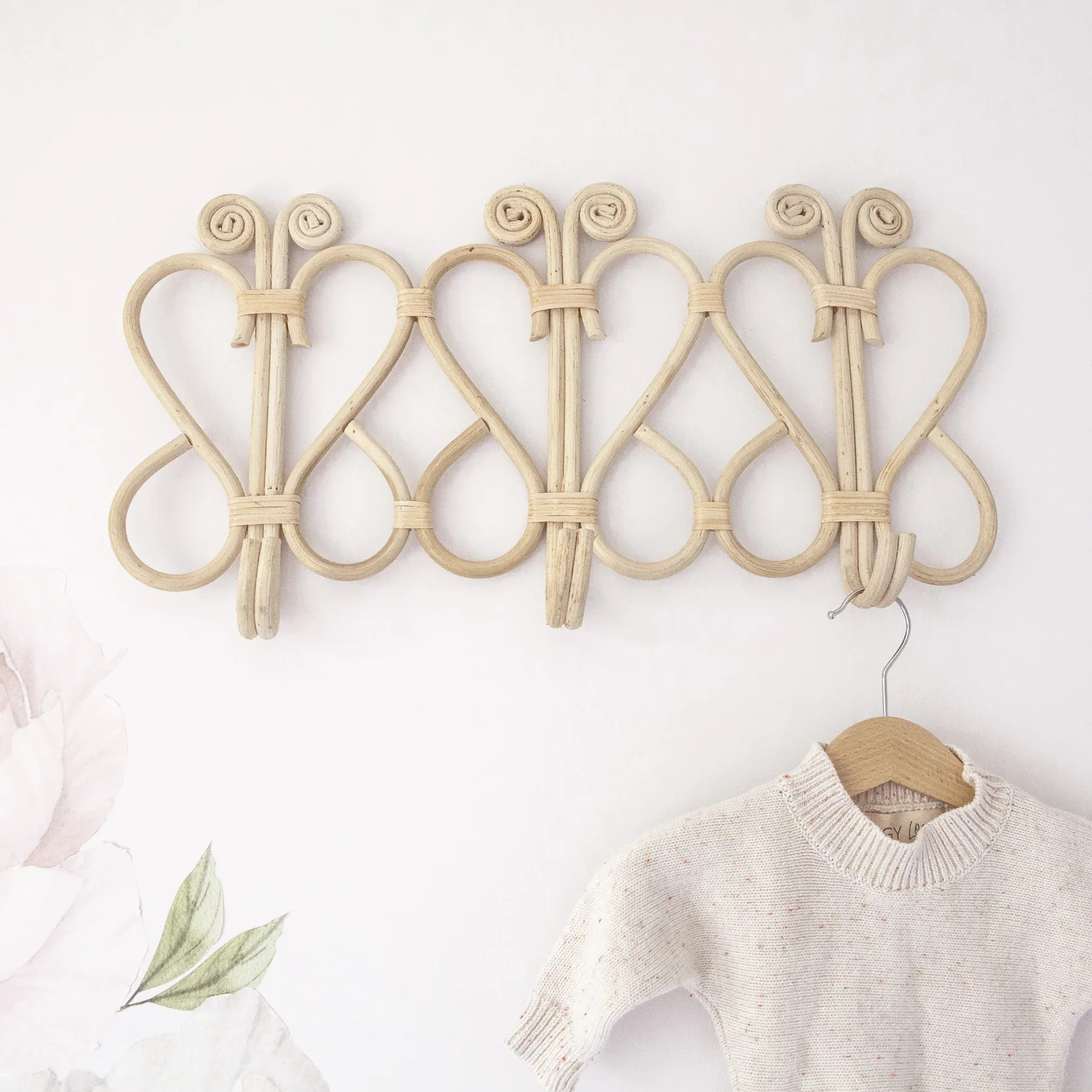 Belle Butterfly Decorative Wall Hooks, Unique Model With Best Price For Wholesale, Handwoven From Vietnam