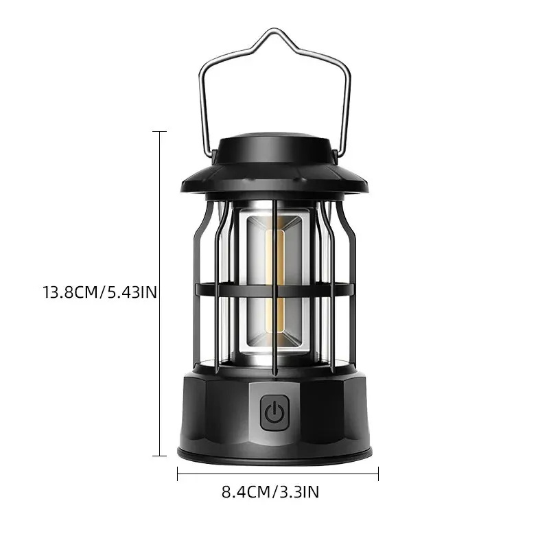 2023 New Design Portable Outdoors Camping Electric Lamp and COB Camping Lantern Lights 2 in 1