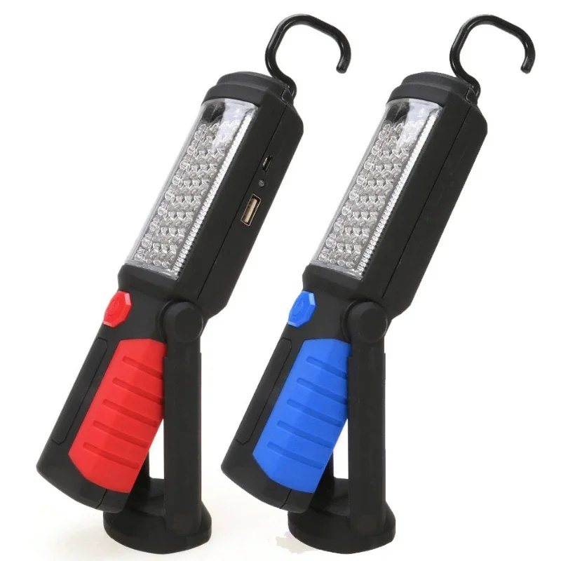 Super Bright USB Rechargeable 36+5LED Portable Work Light Stand Emergency Flashlight with Magnet Hook for Outdoor ABS Lamp Body