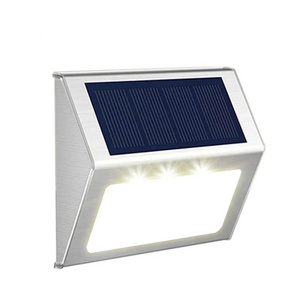 Stainless Steel Solar Fence Light Waterproof Deck Light Outdoor Metal Wall Light for Garden Patio Yard Stair Step Wall LED Lamp