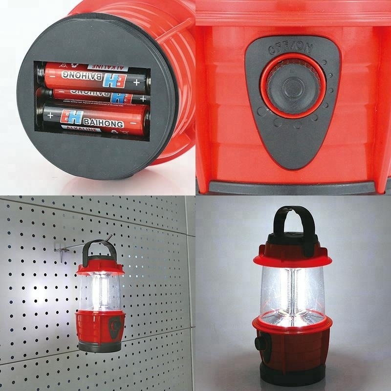 Brightness Adjustable High Power LED Camping Lantern with Handle Powered by AAA Batteries