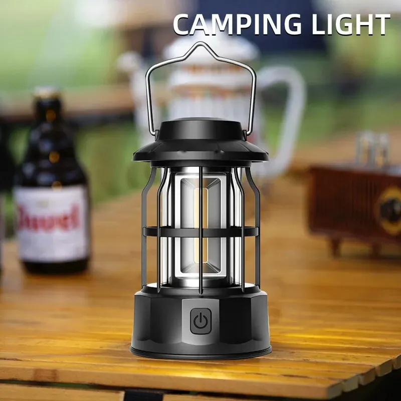 2023 New Design Portable Outdoors Camping Electric Lamp and COB Camping Lantern Lights 2 in 1