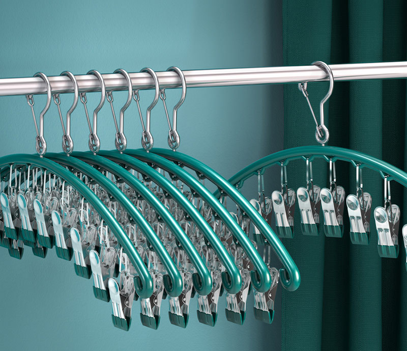 Wholesale metal household drying racks multifunctional underwear socks space saving  pants folding clothes hanger