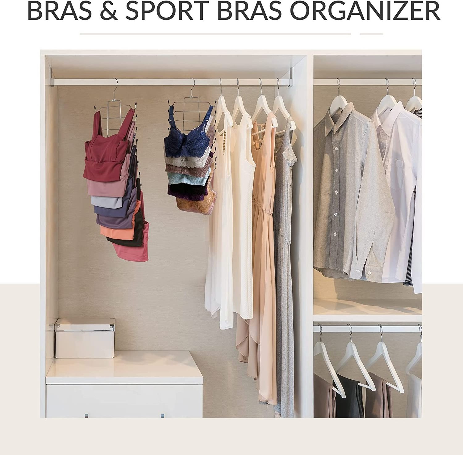 Tank Tops Hangers Bra Hanger Metal Space Saving Hanger Bra Tank Top Holder Closet Organizer for Scarfs or Belts