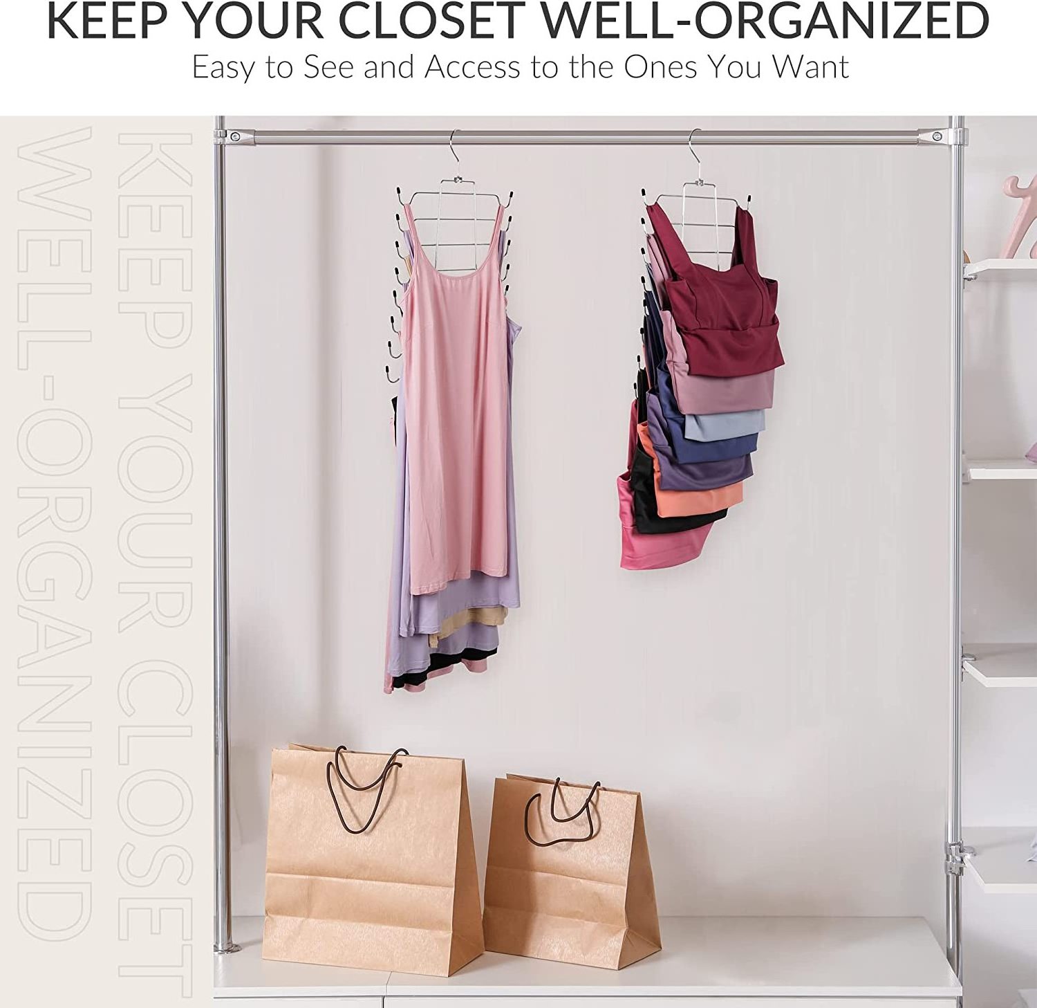 Tank Tops Hangers Bra Hanger Metal Space Saving Hanger Bra Tank Top Holder Closet Organizer for Scarfs or Belts