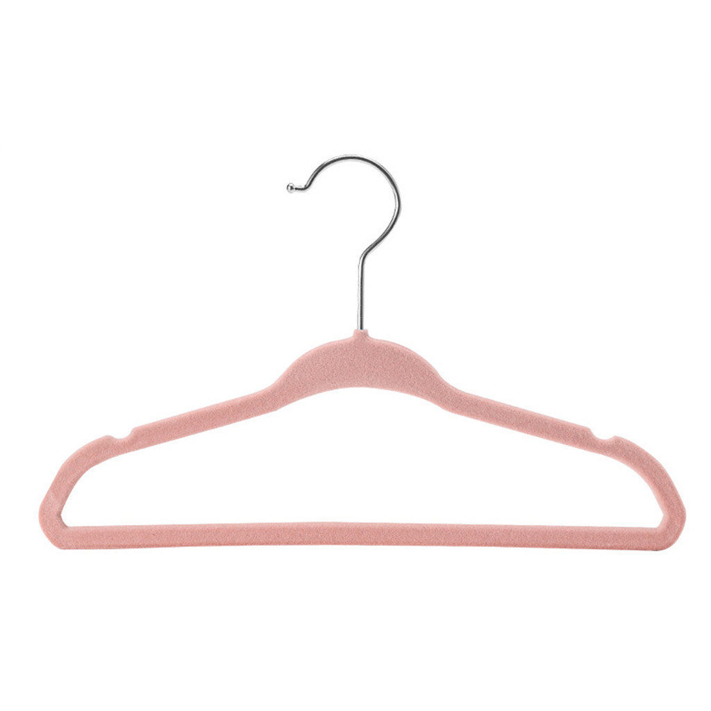 Custom Flocked Black Coat Hangers Suit Space velvet & fabric hangers Saving Velvet Coat Hangers With Anti Slip Notches