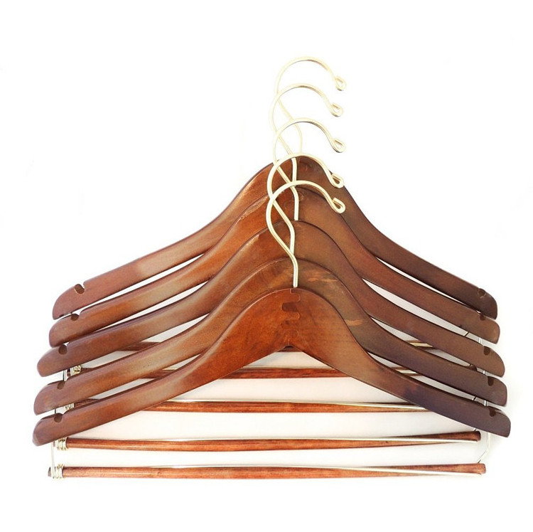 Cheap and practical shoulder wooden clothes suit hanger luxury wooden hanger wooden hangers for clothes manufacturer wooden hang