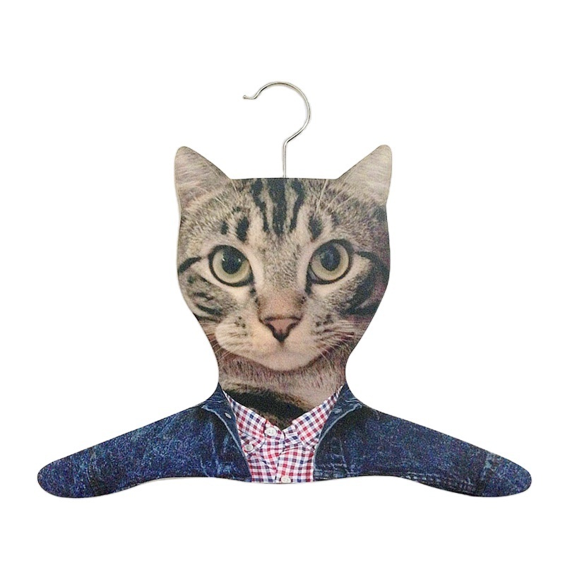 Display Veneer Wood Clothes Hanger with Cat Head