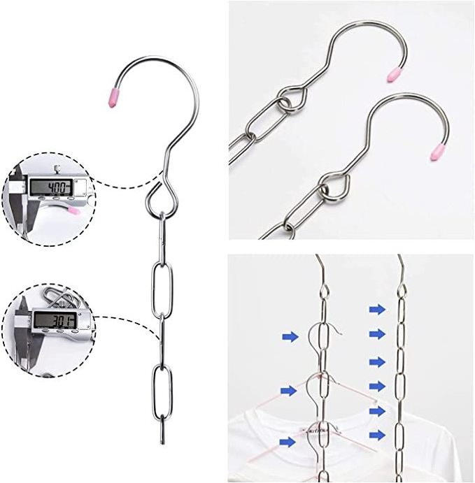 Wholesale multifunctional metal folding magic wardrobe cloth hanger wardrobe storage metal hanger for home