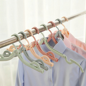 Business Trip Portable Retractable Multifunctional Plastic Laundry Rack Travel Folding Clothes Hangers  For Pants