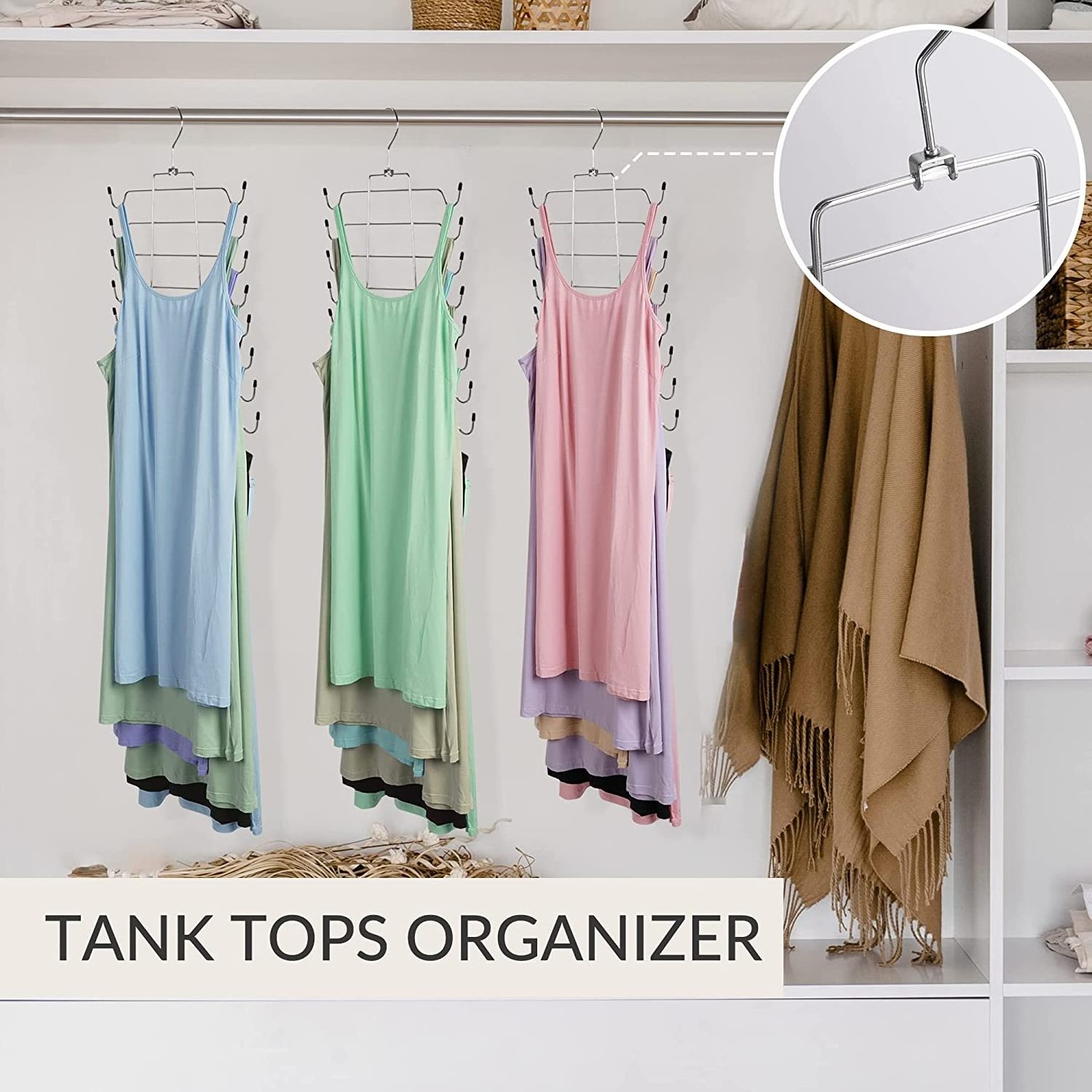 Tank Tops Hangers Bra Hanger Metal Space Saving Hanger Bra Tank Top Holder Closet Organizer for Scarfs or Belts