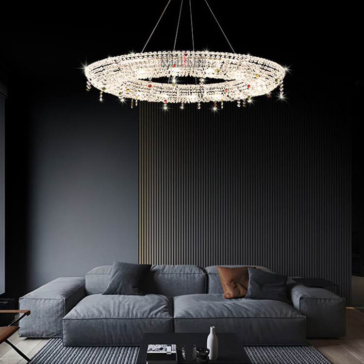 Modern dinning room foyer sitting room crystal chandelier pendant light for dining table hotel lobby led light