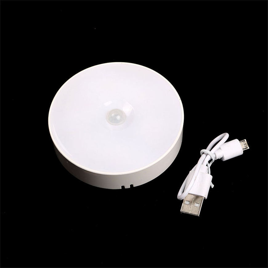 3w USB Charging Night Light Led Magnetic Human Body Induction Lamp Round Led Motion Sensor Light