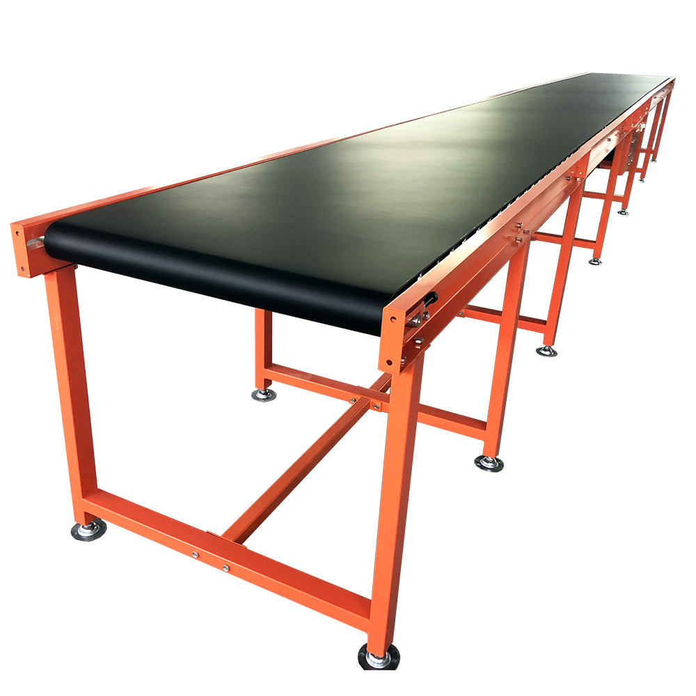 Stainless Steel Belt Conveyors Transport System For Packing Boxes Assembly Line Customizable PVC Belt Conveyor Straight