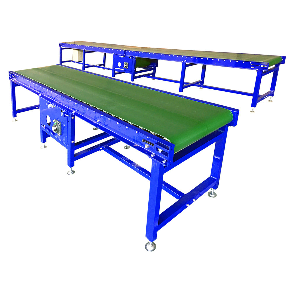 Stainless Steel Belt Conveyors Transport System For Packing Boxes Assembly Line Customizable PVC Belt Conveyor Straight