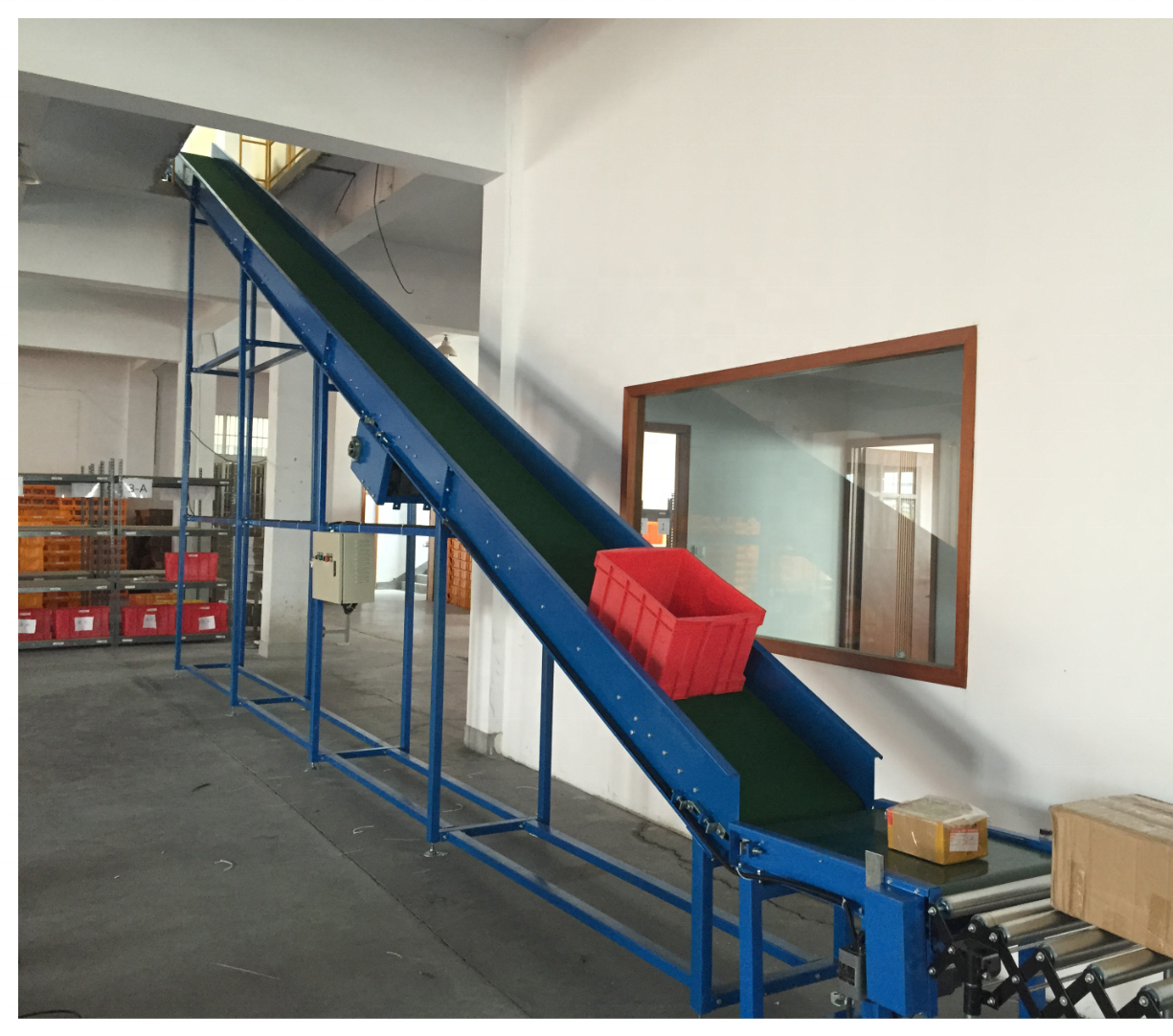 factory price inclined belt conveyor system