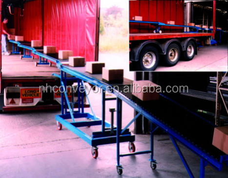 High Rise Telescopic Unloading Conveyor Gravity roller conveyor