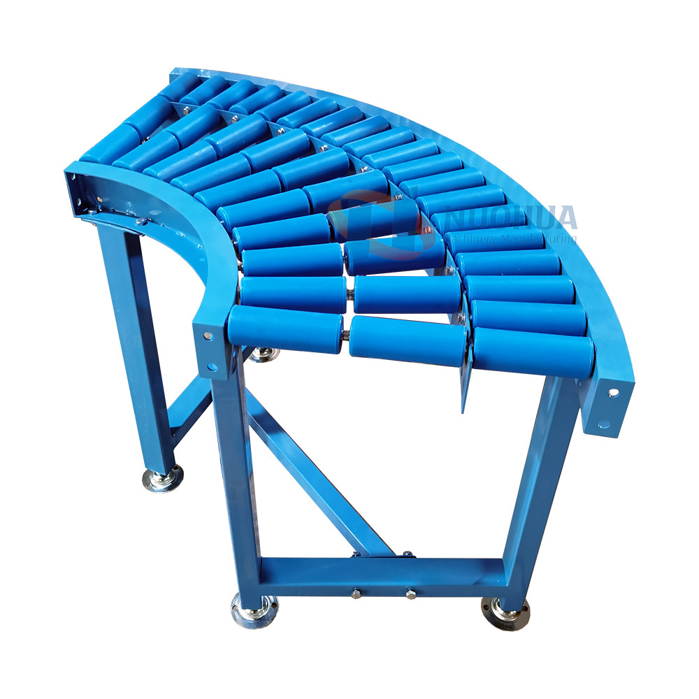 90 degree gravity manual blue pp  roller conveyor logistics roller conveyor