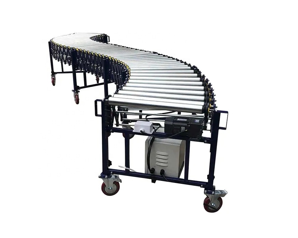 Flexible Expanding Roller Conveyor for Truck Loading and Unloading