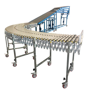 Telescopic gravity roller warehouse portable conveyor belt