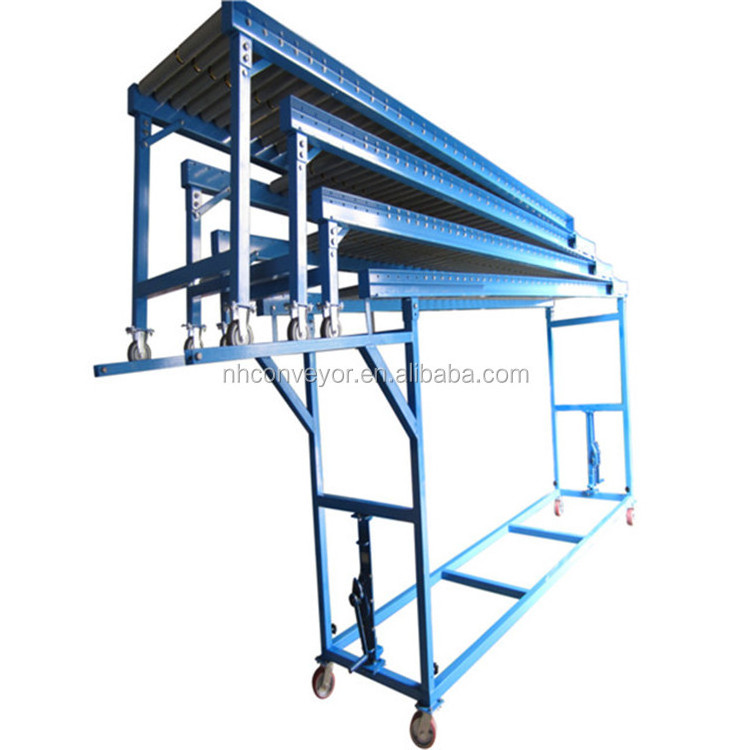 Telescopic gravity roller warehouse portable conveyor belt