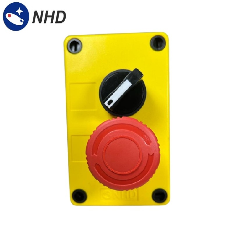 NB22-C2Y Control Station Yellow IP66 Plus Selector Switch & E. Stop Push Button